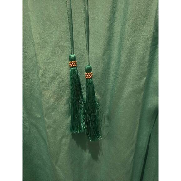 Lilly Pulitzer Women's Teal Cold Shoulder Silk Blouse Size M - Picture 2 of 10